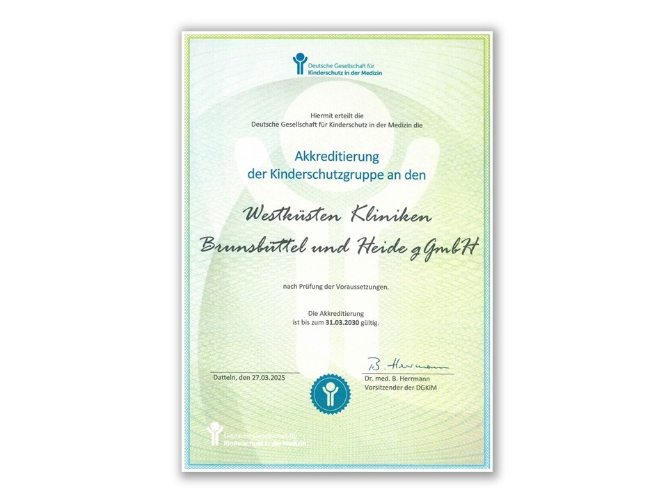 Zertifikat für die Kinderklinik